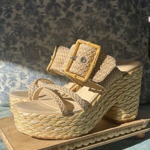 Dolce Vita Tan Woven Platform Sandals
